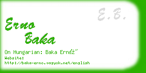 erno baka business card